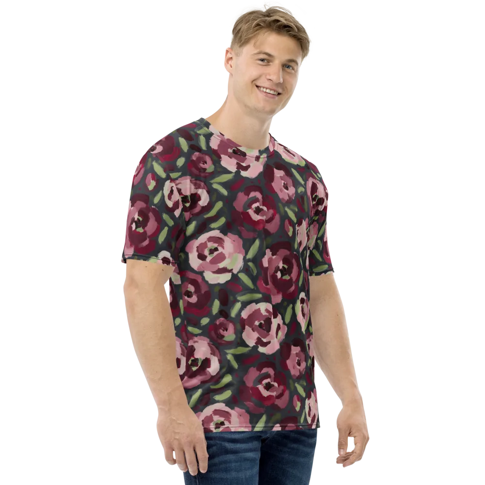 Painterly Nocturne on Men's Crew Neck T-Shirt — Right