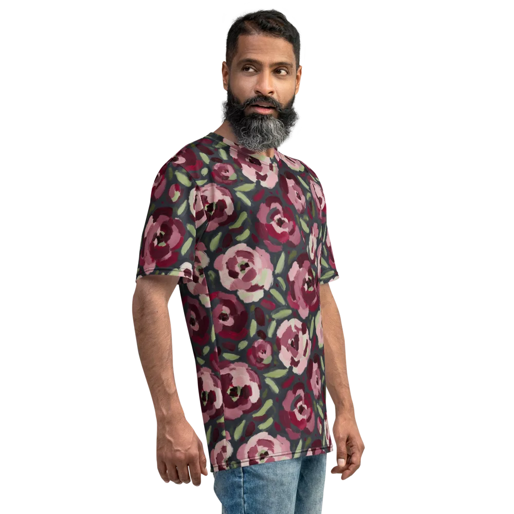 Painterly Nocturne on Men's Crew Neck T-Shirt — Right