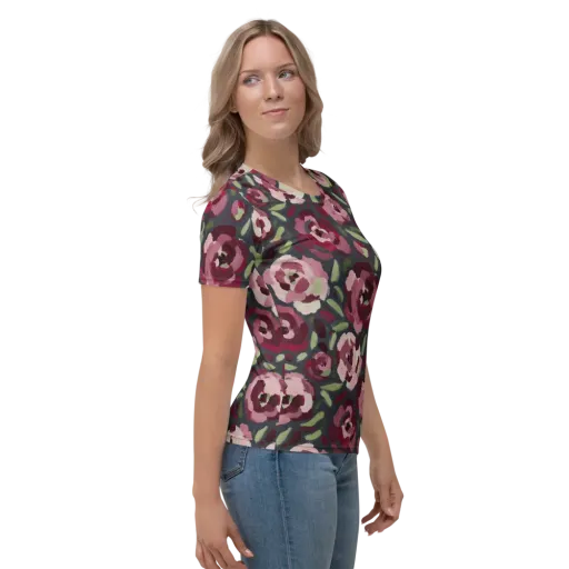 Painterly Nocturne on a Women's Crew Neck T-Shirt