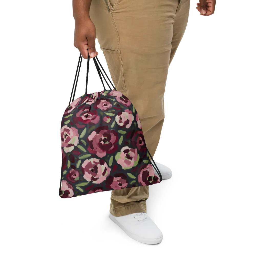 Painterly Nocturne on Drawstring Bag — Front