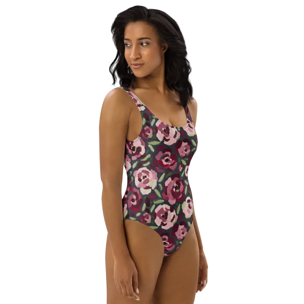 Painterly Nocturne on One-Piece Swimsuit — Right