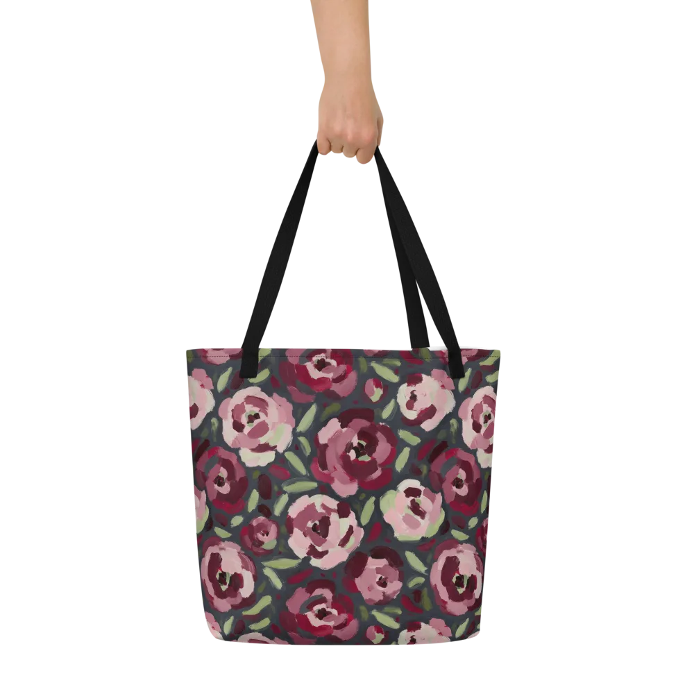 Painterly Nocturne on Large Tote Bag W/ Pocket — Front