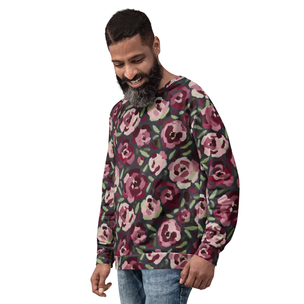 Painterly Nocturne on Sweatshirt — Left Front