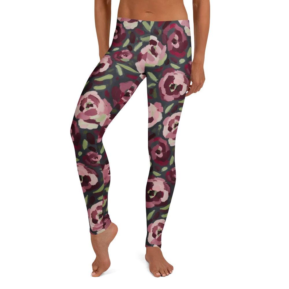 Painterly Nocturne on Leggings — Front