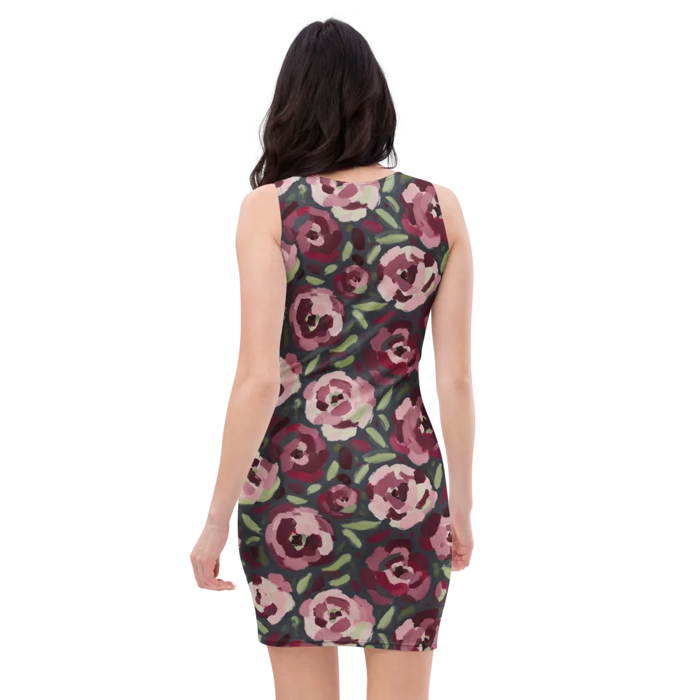 Painterly Nocturne on Bodycon Dress — Back