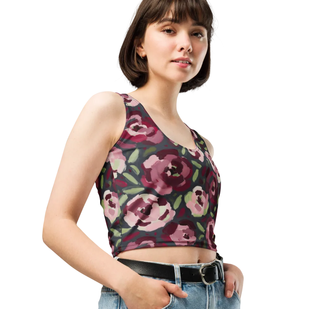 Painterly Nocturne on Crop Top — Right Front