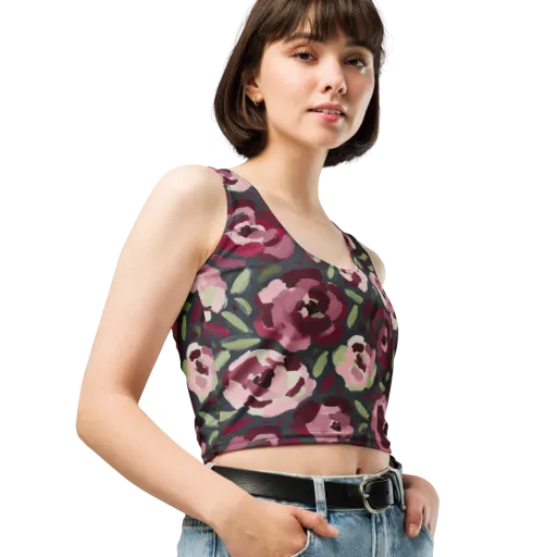 Painterly Nocturne on a Crop Top