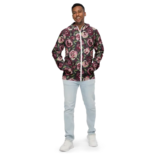 Painterly Nocturne on a Men's Windbreaker