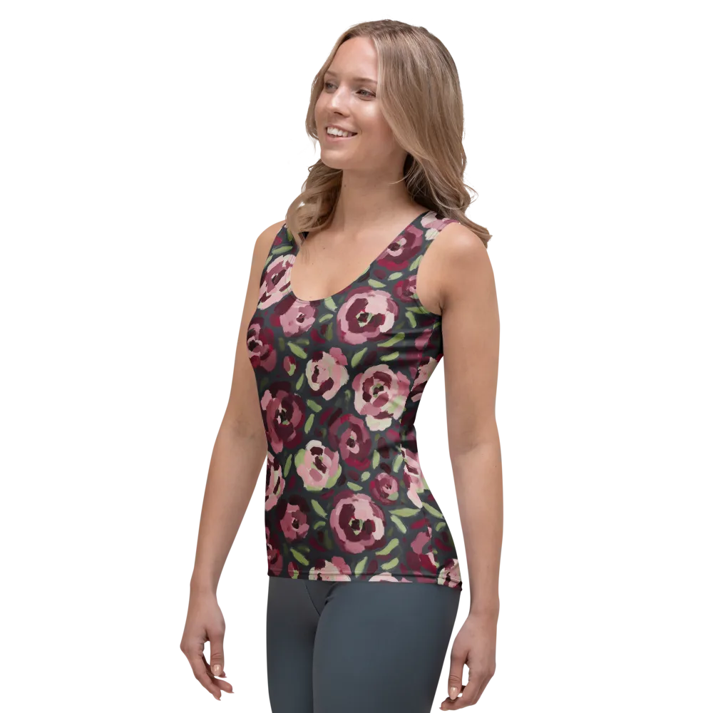 Painterly Nocturne on Women's Tank Top — Left Front