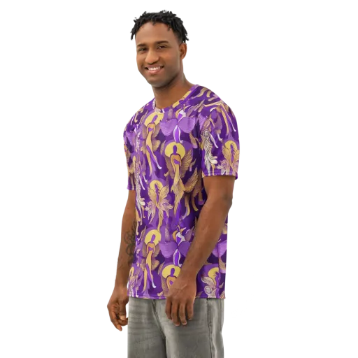 Violet Valhalla on a Men's Cotton Crew Neck T-Shirt