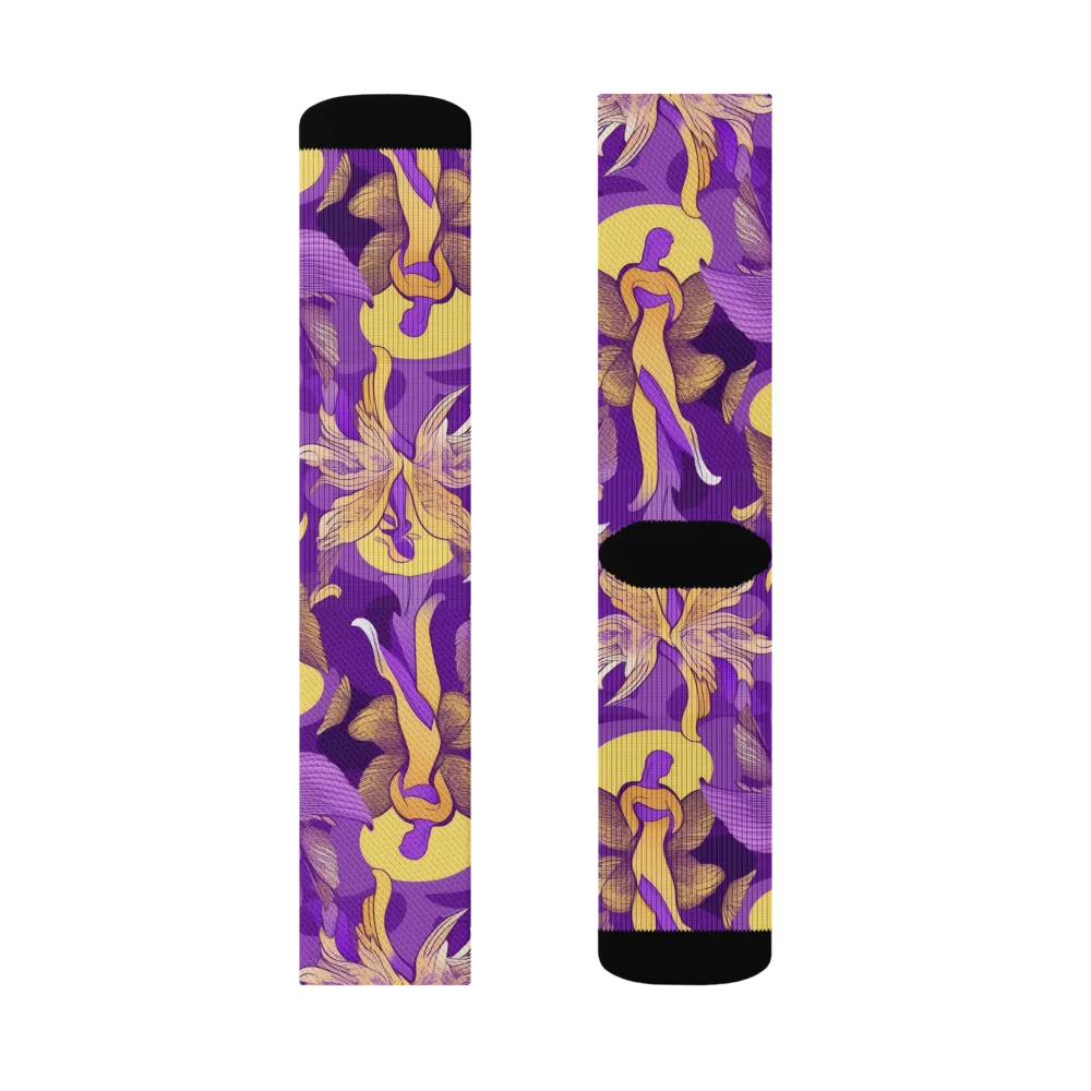 Violet Valhalla on Socks — Left Sock