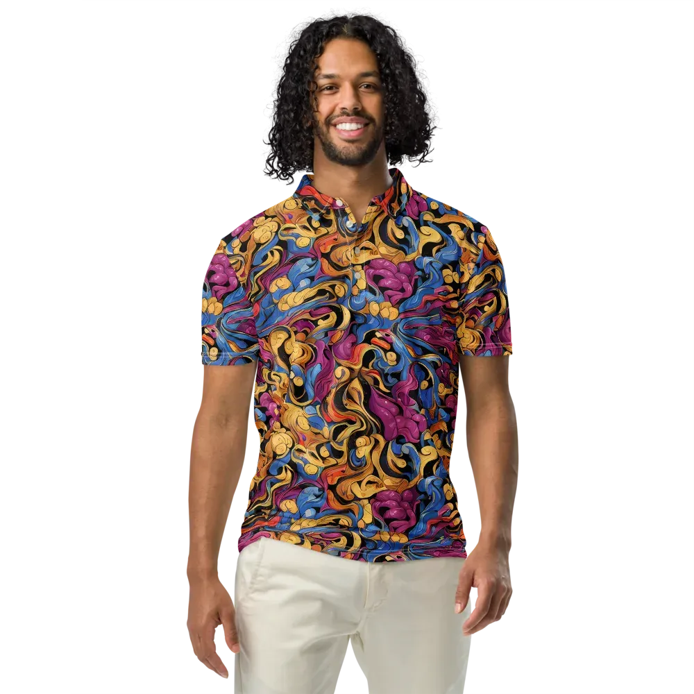 Bosschaert Whorls on Men's Slim Fit Polo Shirt — Front