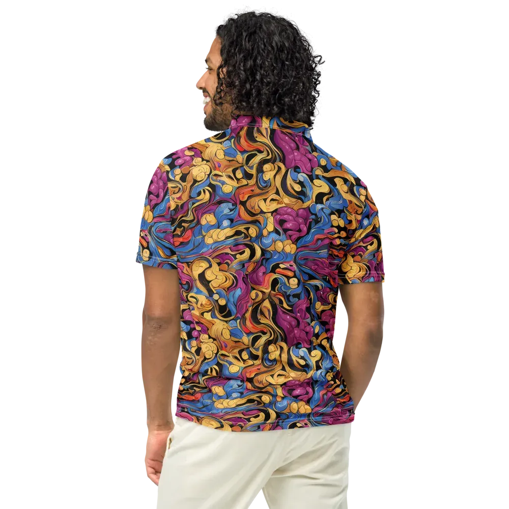 Bosschaert Whorls on Men's Slim Fit Polo Shirt — Back