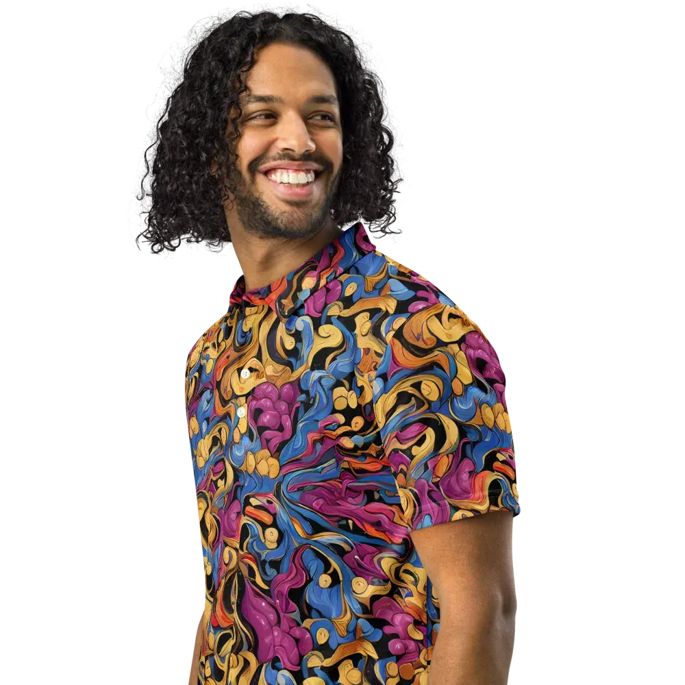 Bosschaert Whorls on Men's Slim Fit Polo Shirt — Left Front