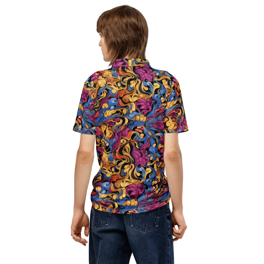 Bosschaert Whorls on Men's Slim Fit Polo Shirt — Back