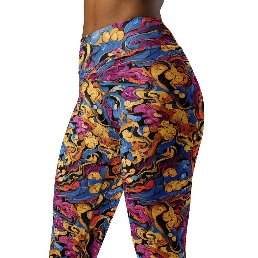 Bosschaert Whorls on Yoga Leggings — Left Front