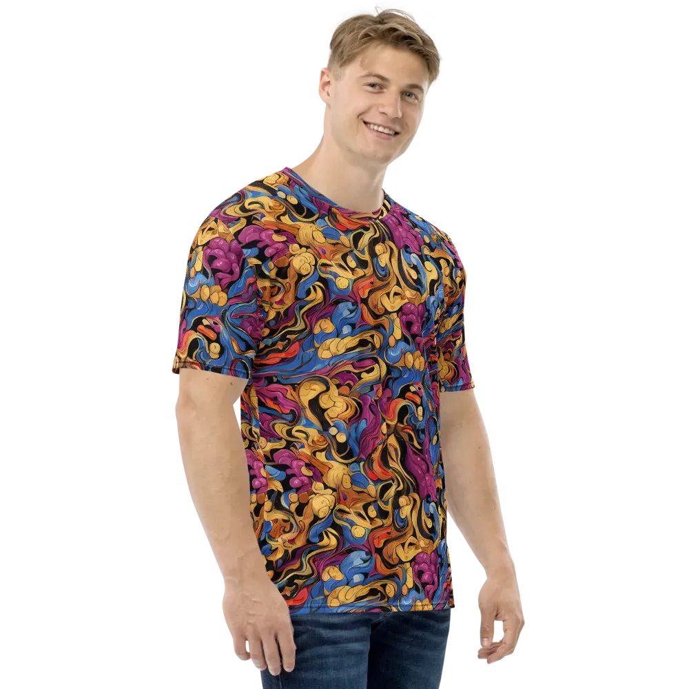 Bosschaert Whorls on Men's Crew Neck T-Shirt — Right