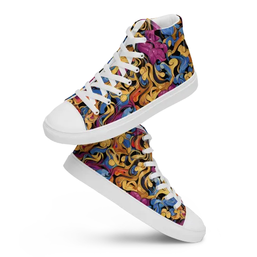 Bosschaert Whorls on a Men's High Top Canvas Shoes