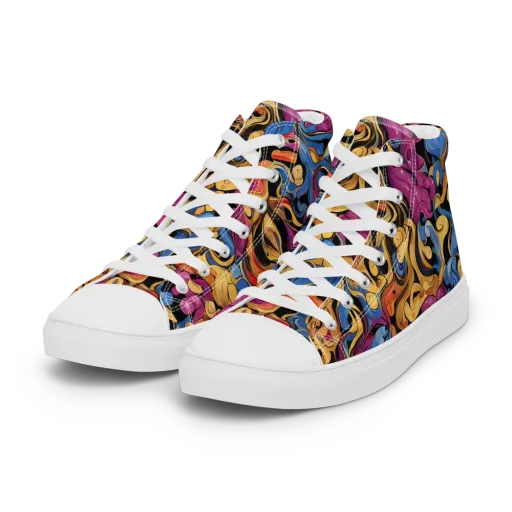 Bosschaert Whorls on a Women's High Top Canvas Shoes