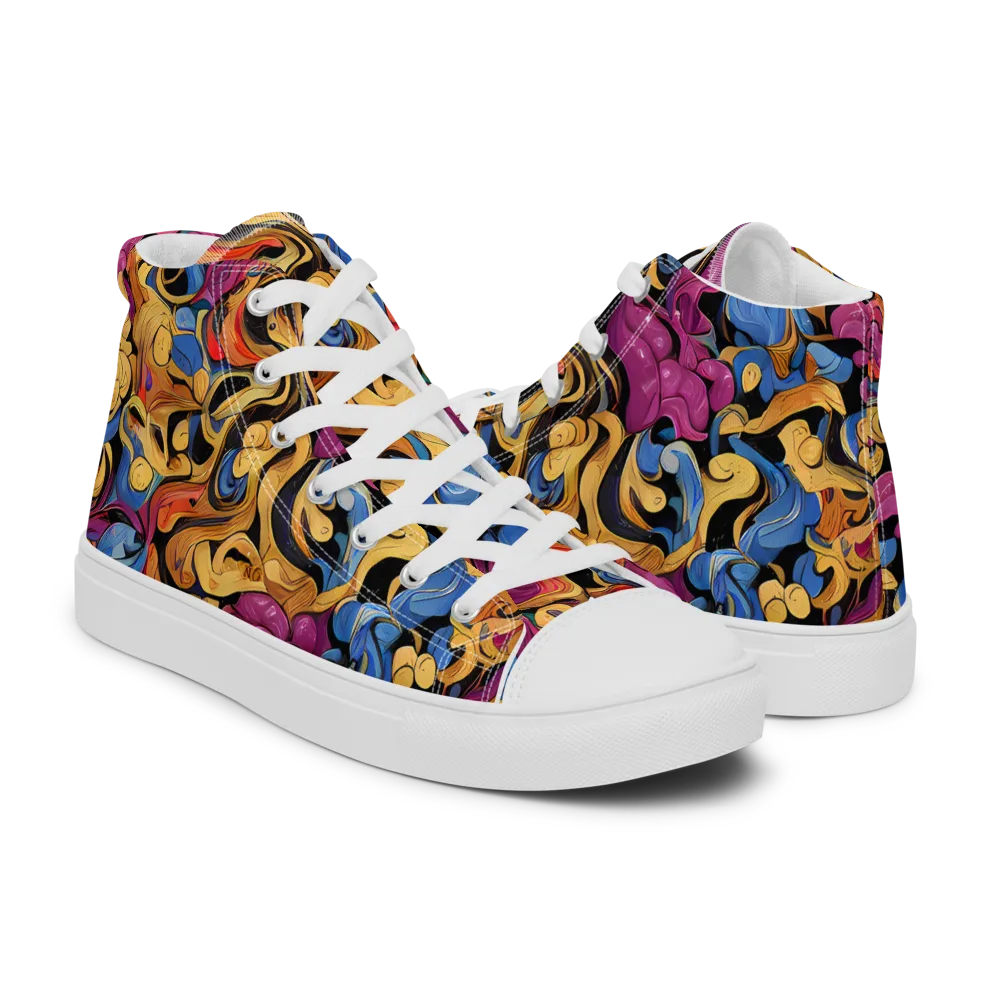 Bosschaert Whorls on Women's High Top Canvas Shoes — Right