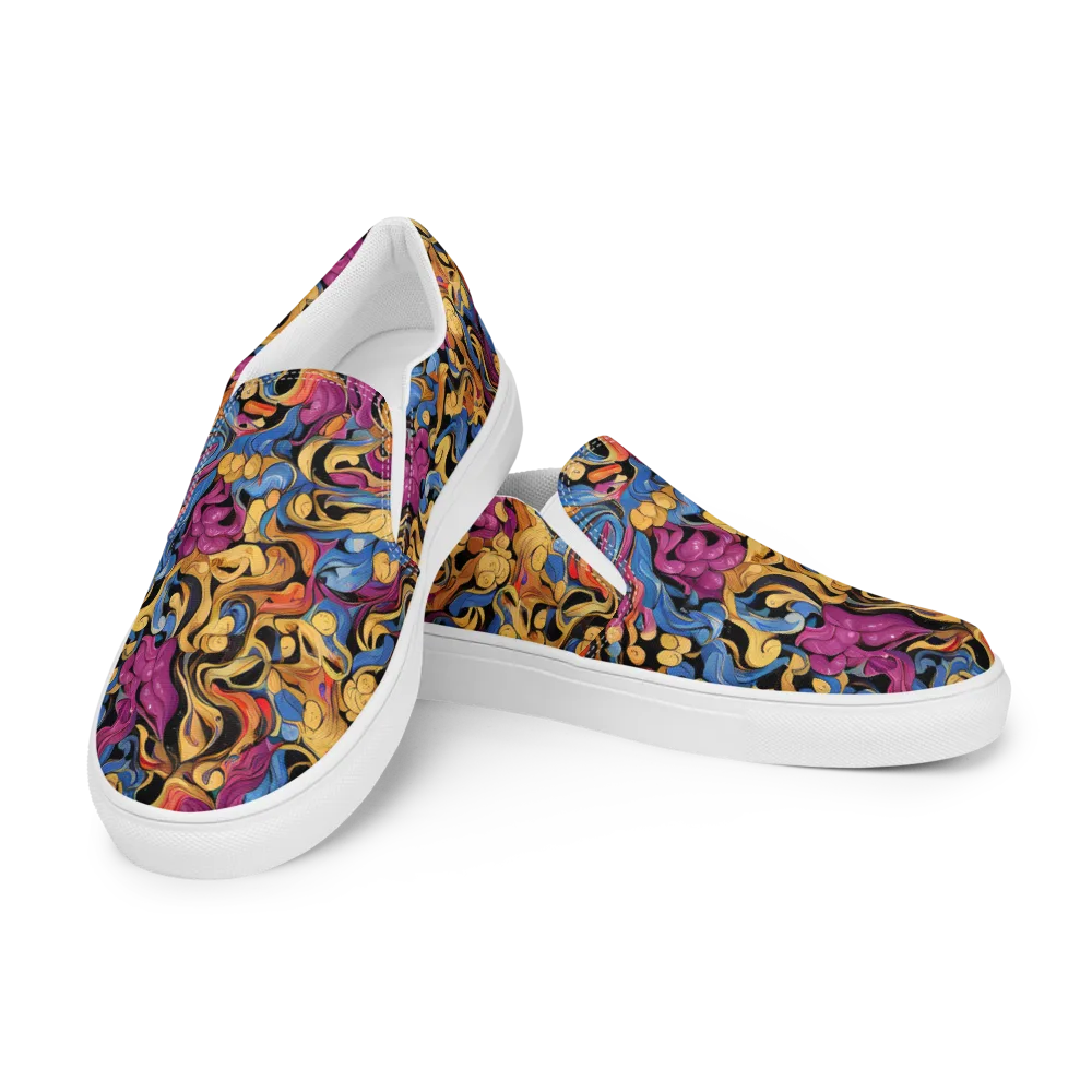 Bosschaert Whorls on Men's Slip-On Canvas Shoes — Left Front