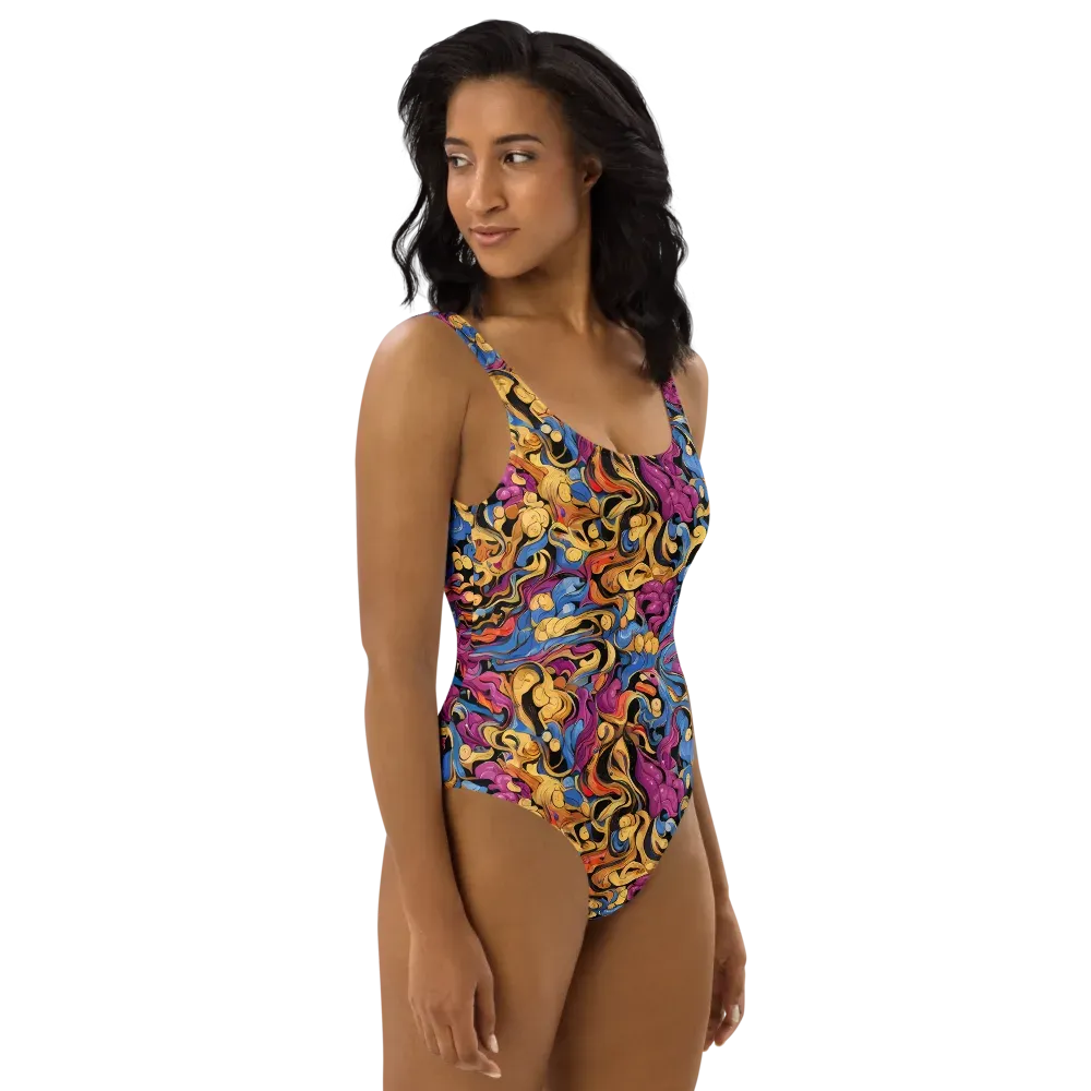 Bosschaert Whorls on One-Piece Swimsuit — Right