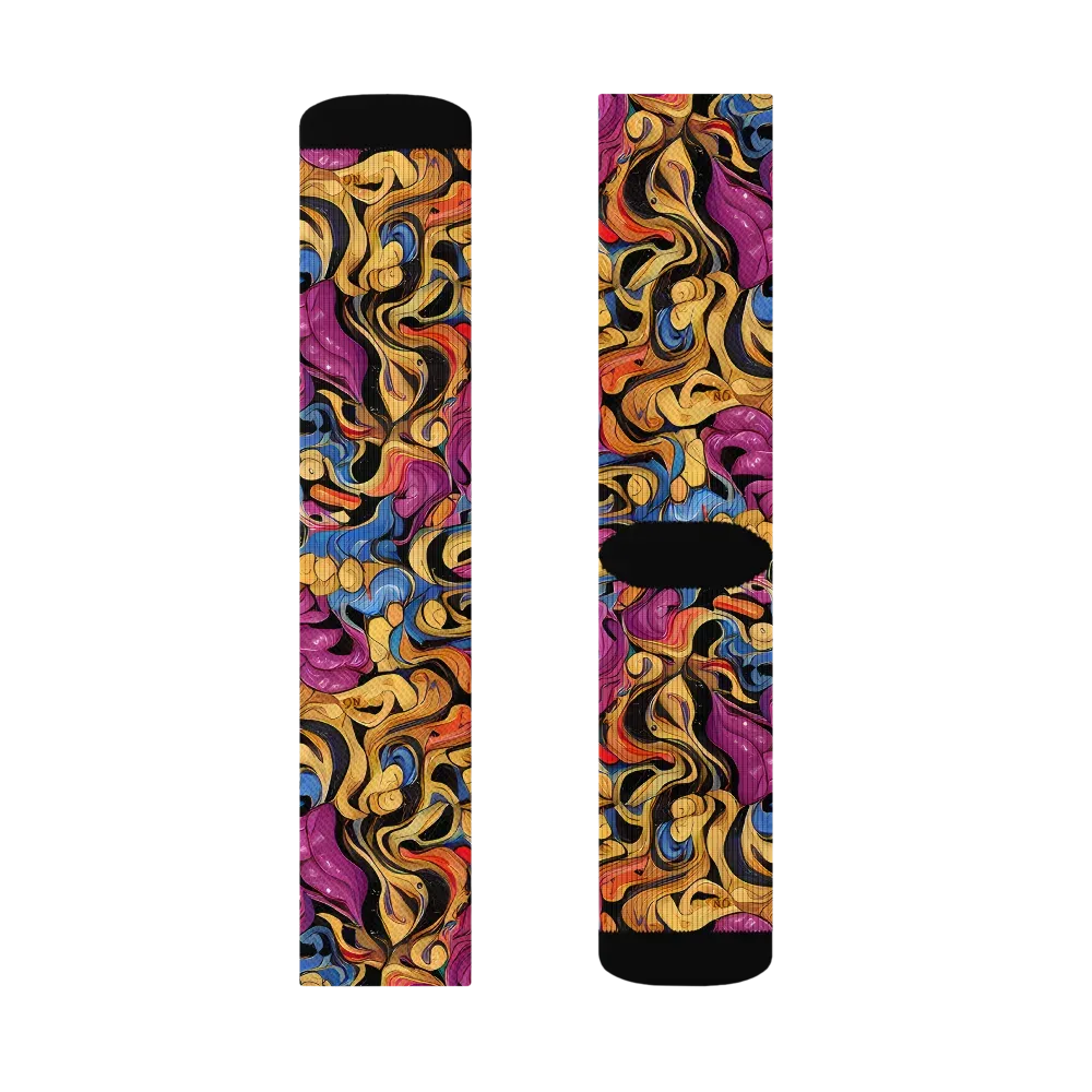 Bosschaert Whorls on Socks — Right Sock