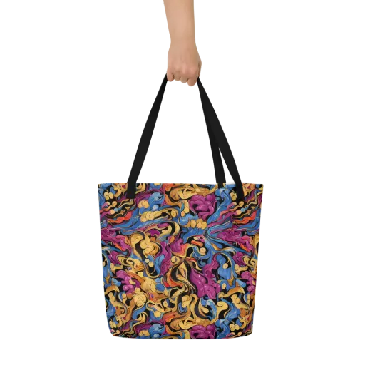 Bosschaert Whorls on a Large Tote Bag W/ Pocket
