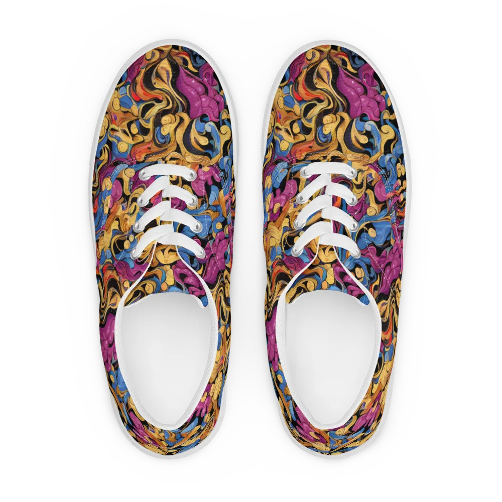 Bosschaert Whorls on Men's Lace-Up Canvas Shoes — Front