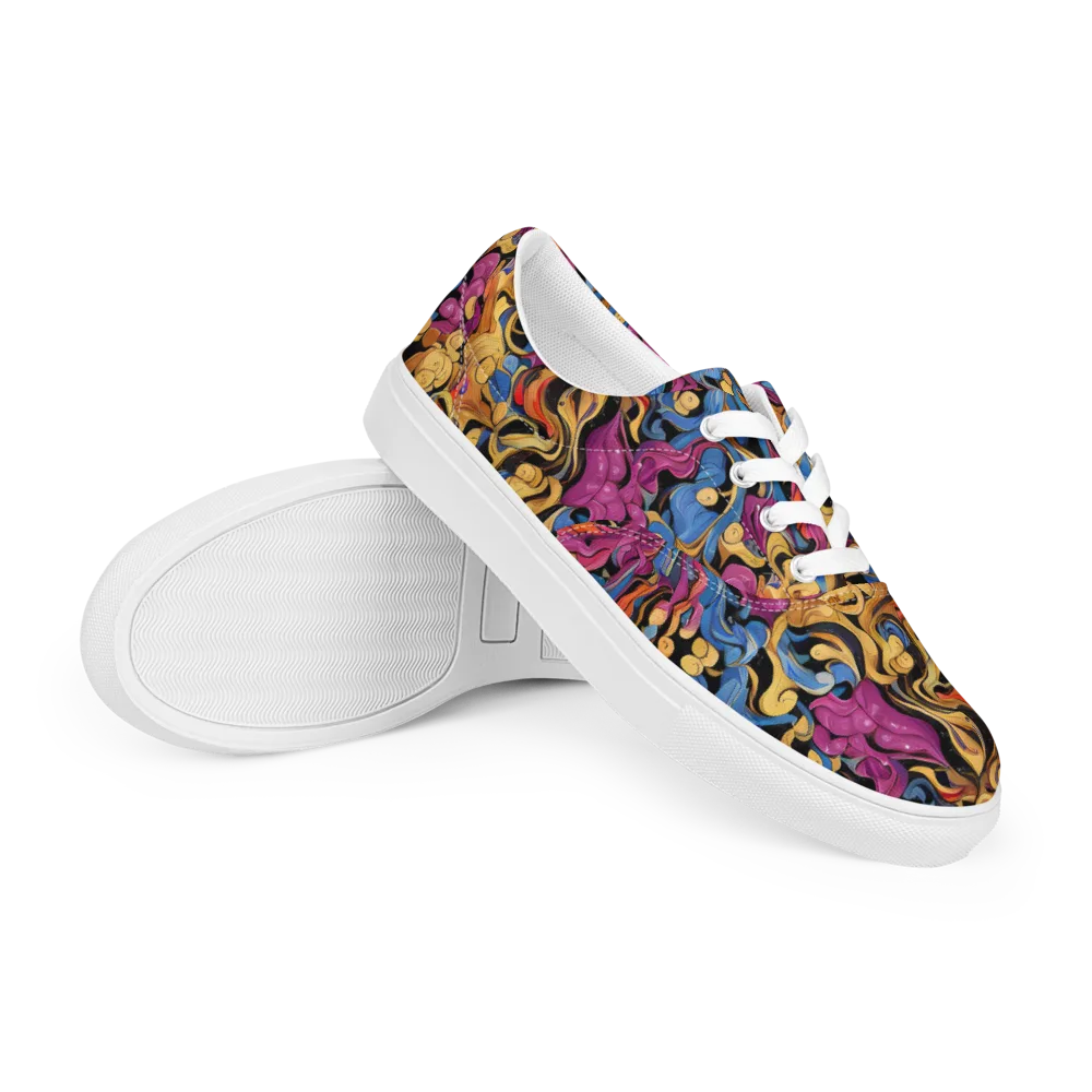 Bosschaert Whorls on Men's Lace-Up Canvas Shoes — Right Front