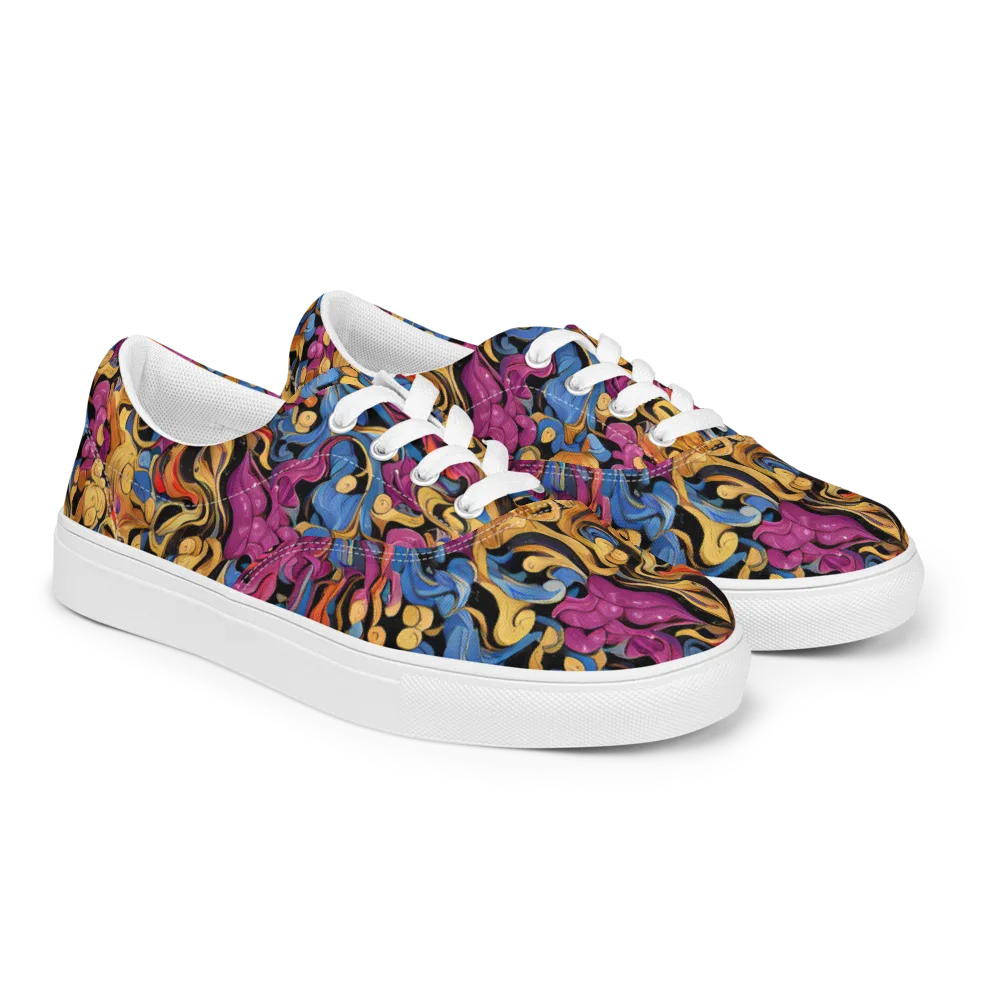 Bosschaert Whorls on Men's Lace-Up Canvas Shoes — Right Front