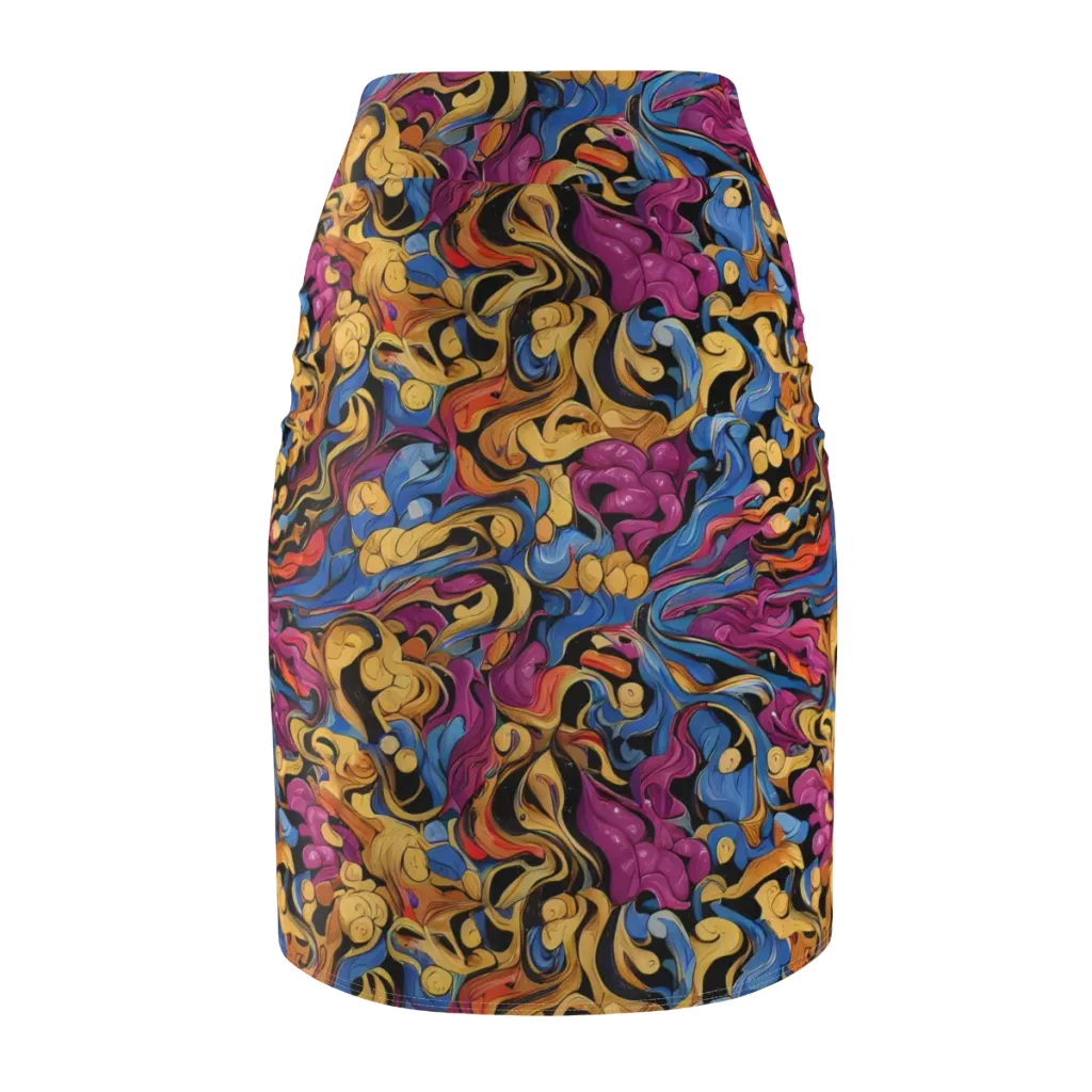 Bosschaert Whorls on Pencil Skirt — Back