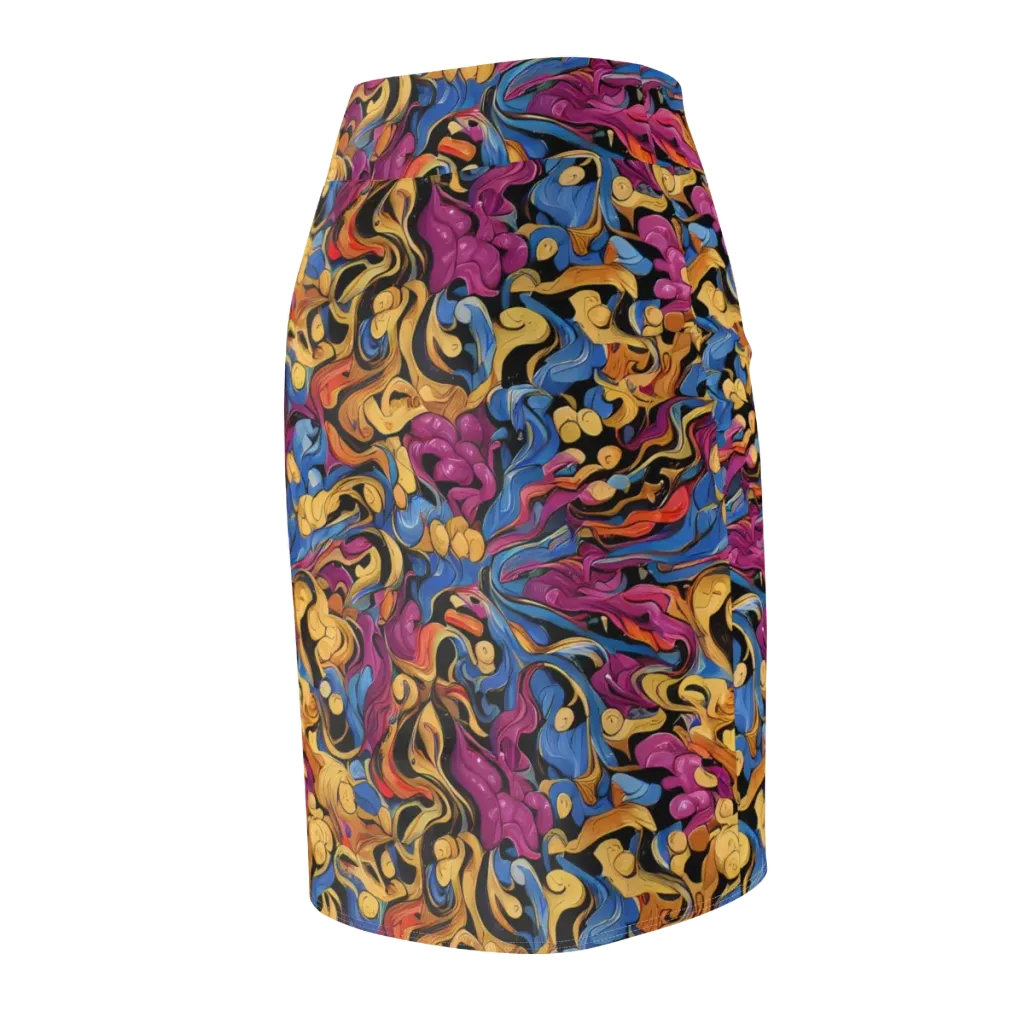 Bosschaert Whorls on Pencil Skirt — Back Side