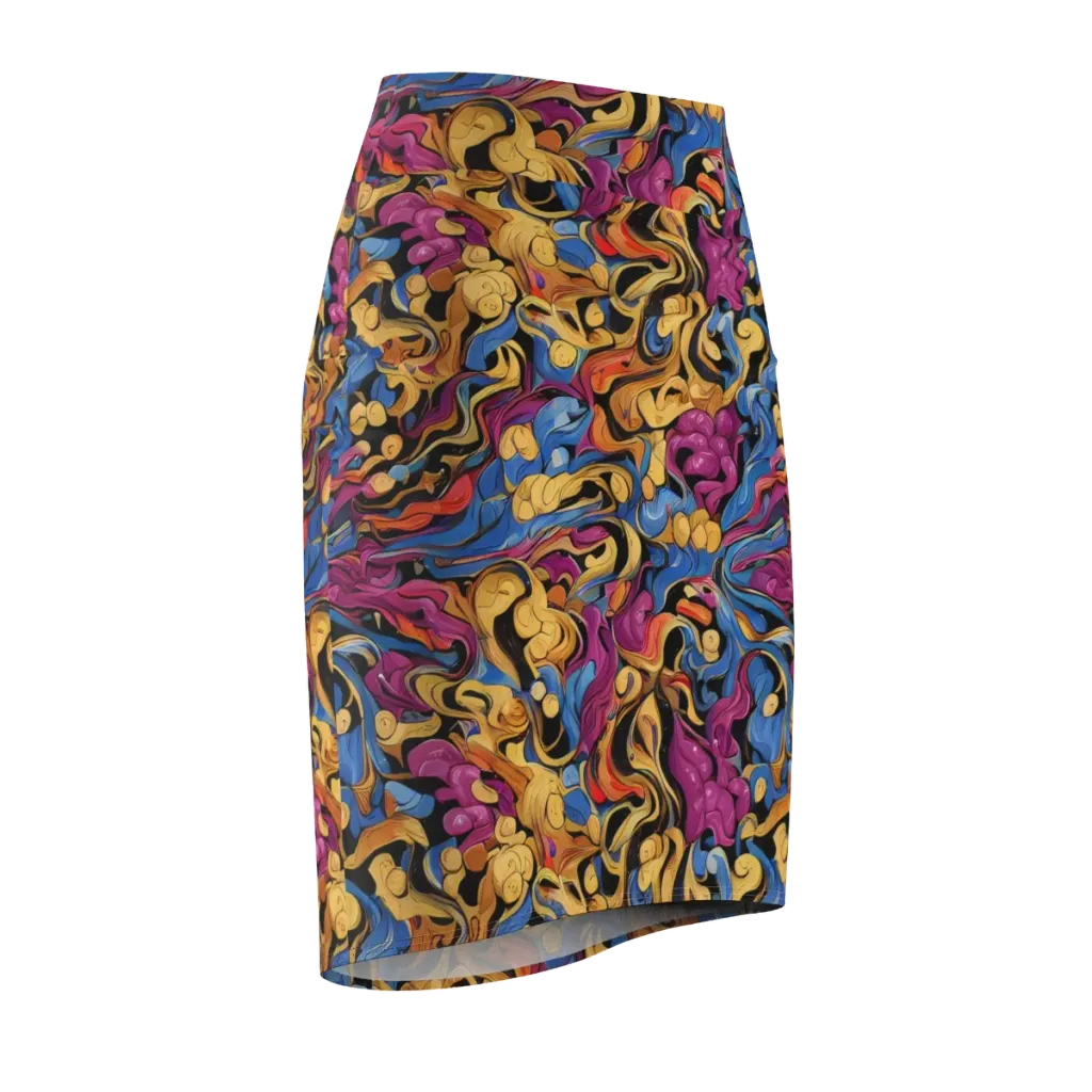 Bosschaert Whorls on Pencil Skirt — Front Side