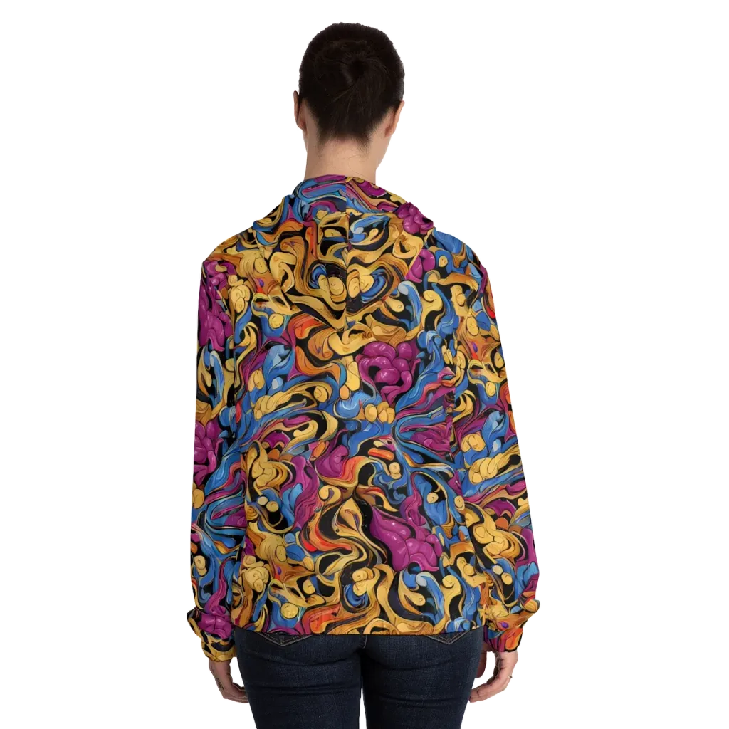 Bosschaert Whorls on Women's Full-Zip Hoodie — Back On Person