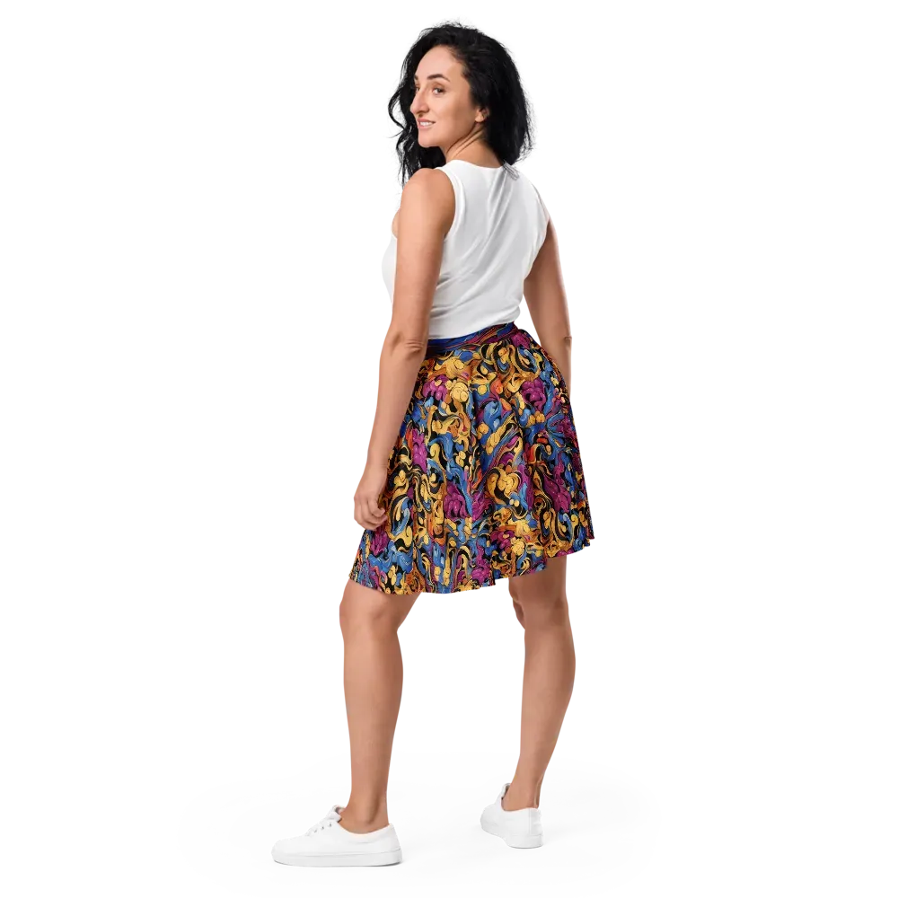 Bosschaert Whorls on Skater Skirt — Back