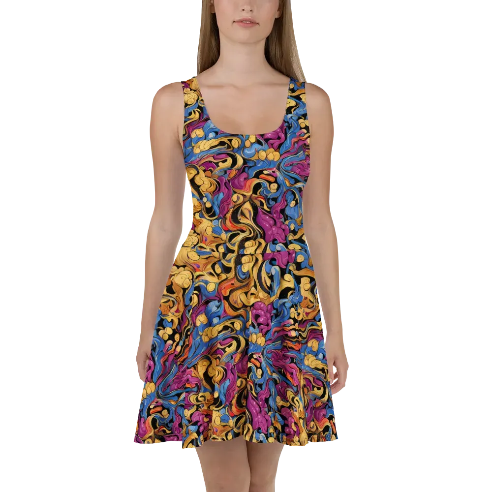 Bosschaert Whorls on Skater Dress — Front