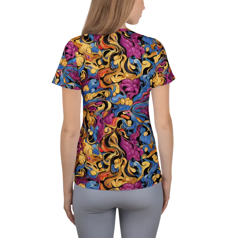 Bosschaert Whorls on Women's Athletic T-Shirt — Back