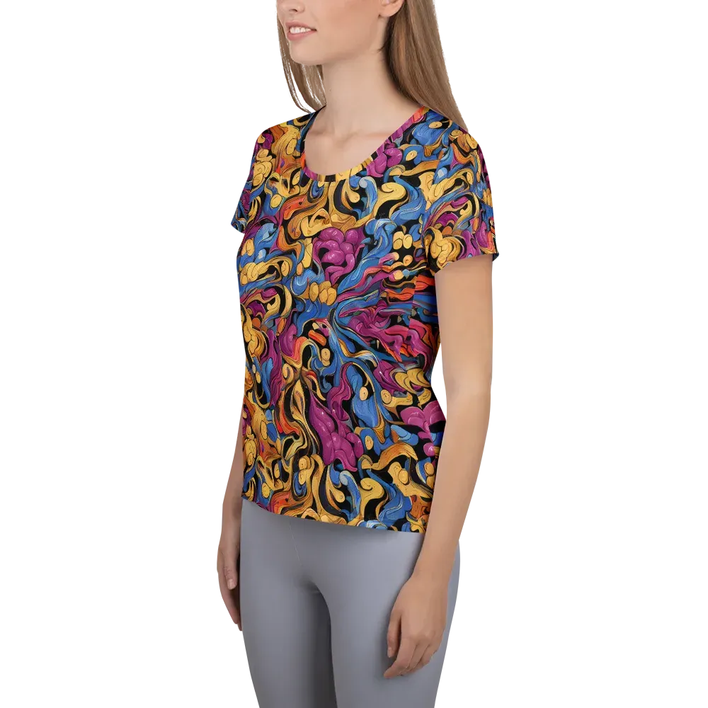 Bosschaert Whorls on Women's Athletic T-Shirt — Left