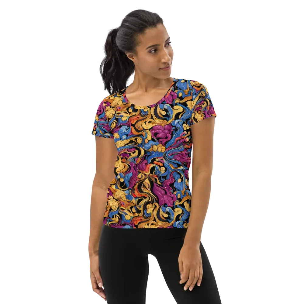 Bosschaert Whorls on Women's Athletic T-Shirt — Front