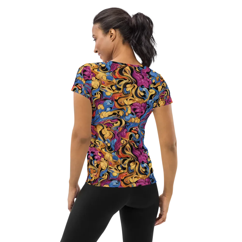 Bosschaert Whorls on Women's Athletic T-Shirt — Back