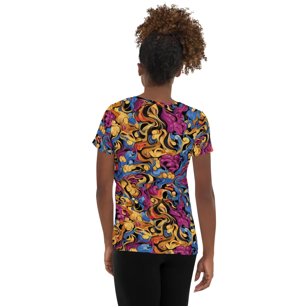 Bosschaert Whorls on Women's Athletic T-Shirt — Back