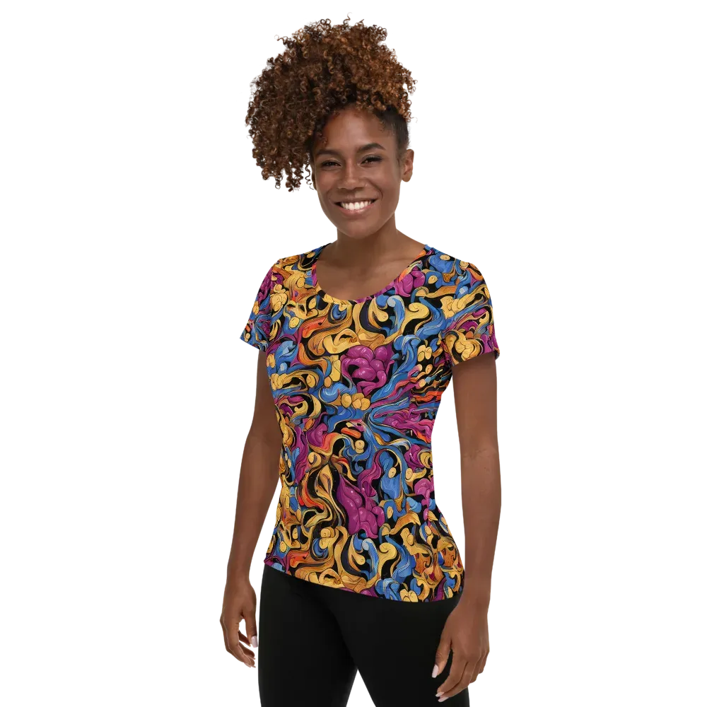 Bosschaert Whorls on Women's Athletic T-Shirt — Left