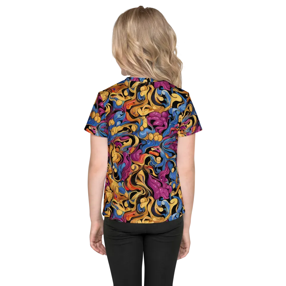 Bosschaert Whorls on Kids Crew Neck T-Shirt — Back
