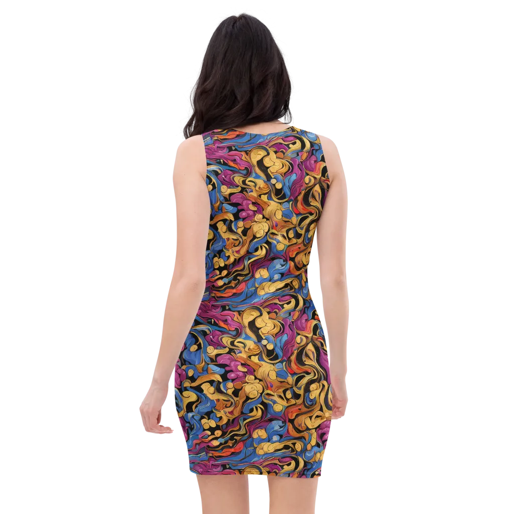 Bosschaert Whorls on Bodycon Dress — Back