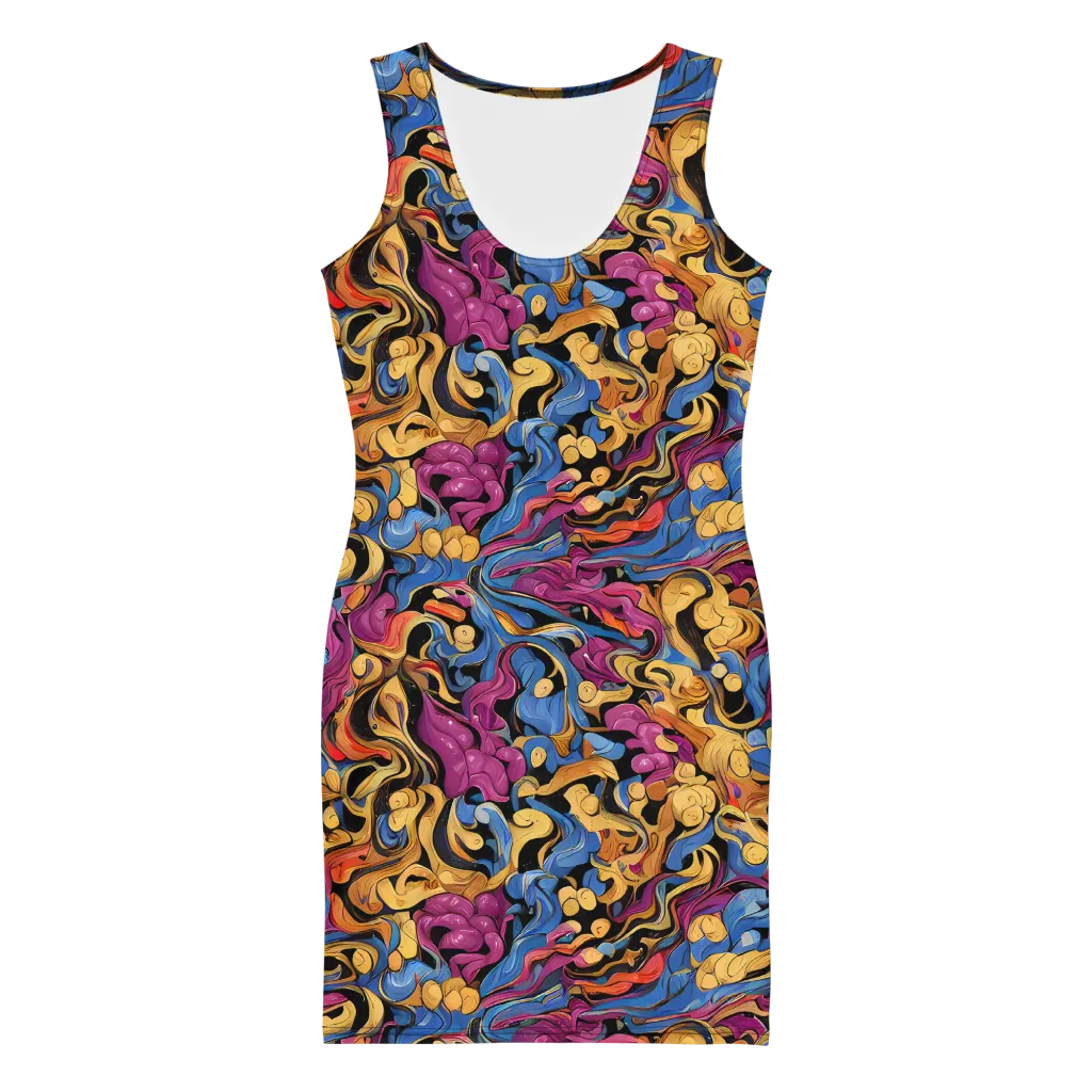Bosschaert Whorls on Bodycon Dress — Front