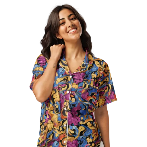 Bosschaert Whorls on a Women's Short Sleeve Pajama Top