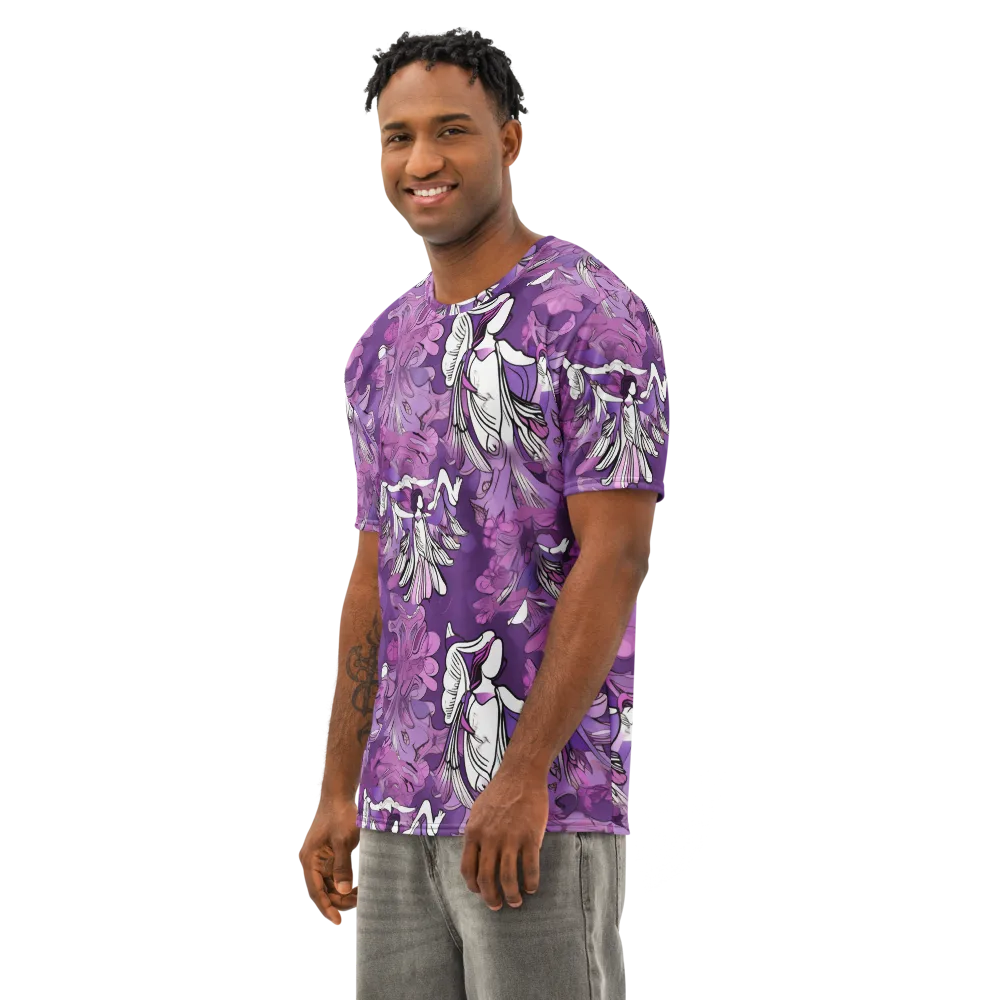 Violet Seraphim on Men's Cotton Crew Neck T-Shirt — Left Front