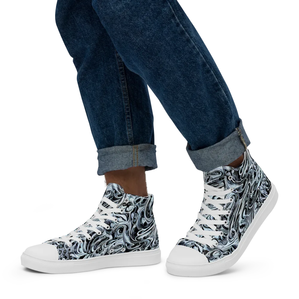 Horkey's Nebula on Men's High Top Canvas Shoes — Left