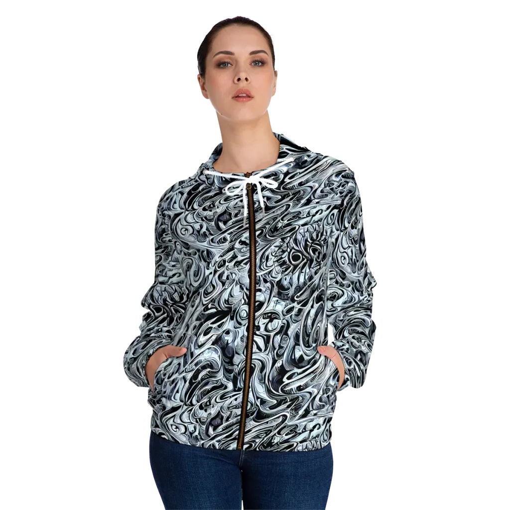 Horkey's Nebula on Women's Full-Zip Hoodie — Front On Person